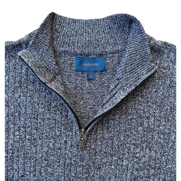 Fairlane Cashmere/Cotton Quarter Zip Pullover Sweater Men's Size Medium Grey - Picture 7 of 8